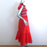 Cara Cara Ruby Smocked Midi Dress Red Cotton Size Small