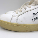 Saint Laurent Court Classic SL/06 Embroidered Low Top Sneakers White Size 40