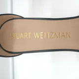 Stuart Weitzman Nudistcurve Ankle Strap Sandals Black Leather Size 10 NEW
