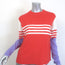 Kule Striped Crewneck Sweater Coral Red/Cream/Lavender Size Small