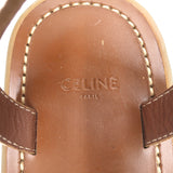 Celine Clea Triomphe Sandals Tan Crocodile-Stamped Leather Size US 8 NEW