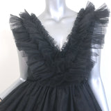 Betsey Johnson Tiered Tulle Mini Dress Black Size Medium