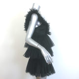 Betsey Johnson Tiered Tulle Mini Dress Black Size Medium