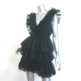 Betsey Johnson Tiered Tulle Mini Dress Black Size Medium