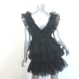 Betsey Johnson Tiered Tulle Mini Dress Black Size Medium