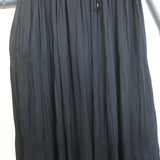 Ulla Johnson Tullia Sleeveless Midi Dress Black Pleated Satin Size 2