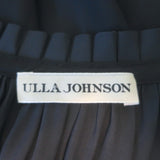 Ulla Johnson Tullia Sleeveless Midi Dress Black Pleated Satin Size 2