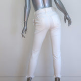 Moussy Glendale Distressed Skinny Jeans White Stretch Denim Size 26 NEW