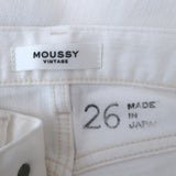 Moussy Glendale Distressed Skinny Jeans White Stretch Denim Size 26 NEW