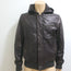 John Varvatos Leather Hooded Bomber Jacket Dark Brown Size Large