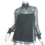 Akris Punto Polka Dot Lace Blouse Black Size 4 Long Sleeve Turtleneck Top