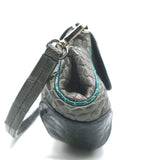 Prada Coccodrillo Tricolor Skipper Bag Gray/Blue Crocodile Shoulder Bag