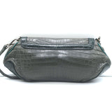 Prada Coccodrillo Tricolor Skipper Bag Gray/Blue Crocodile Shoulder Bag