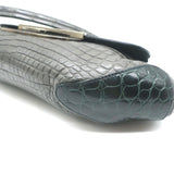 Prada Coccodrillo Tricolor Skipper Bag Gray/Blue Crocodile Shoulder Bag