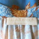 Ulla Johnson Gail Tiered Tassel-Tie Dress Blue Floral Print Cotton-Blend Size 2