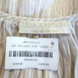 Ulla Johnson Paloma Ruffle Top Beige Striped Linen Size 2 NEW