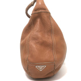Prada Embossed Leather Hobo Tan Large Snap-Top Shoulder Bag