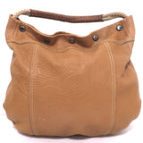 Prada Embossed Leather Hobo Tan Large Snap-Top Shoulder Bag
