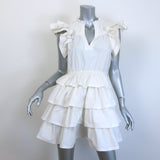 Ulla Johnson Lulua Ruffled Mini Dress White Cotton Size 4