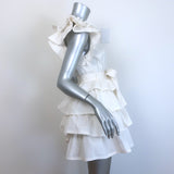 Ulla Johnson Lulua Ruffled Mini Dress White Cotton Size 4