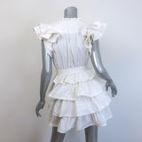 Ulla Johnson Lulua Ruffled Mini Dress White Cotton Size 4
