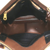 Chloe Marcie Medium Perforated Leather Shoulder Bag Brown Leather Crossbody