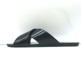 Prada Crisscross Flat Slide Sandals Black Brushed Leather Size 38