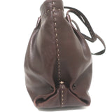 Henry Beguelin Zip-Top Tote Dark Brown Leather Large Shoulder Bag