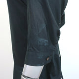 Elaine Kim Tie-Back Dress Black Cotton Size Petite 3/4 Sleeve V-Neck