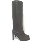 The Row Wide Shaft Knee High Boots Dark Brown Leather Size 41 NEW