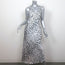 L'Agence Seridie Maxi Slip Dress White/Black Cheetah Print Satin Size 10 NEW