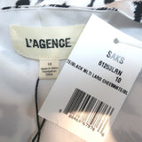 L'Agence Seridie Maxi Slip Dress White/Black Cheetah Print Satin Size 10 NEW