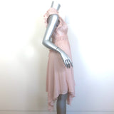 Ulla Johnson Jules Asymmetric Midi Dress Dusty Rose Swiss Dot Size 2