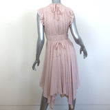 Ulla Johnson Jules Asymmetric Midi Dress Dusty Rose Swiss Dot Size 2