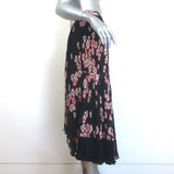 Isabel Marant Wilny Pleated Midi Skirt Dark Purple Floral Print Crepe Size 1