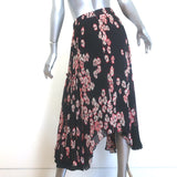 Isabel Marant Wilny Pleated Midi Skirt Dark Purple Floral Print Crepe Size 1