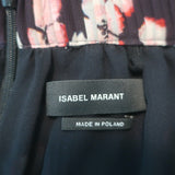 Isabel Marant Wilny Pleated Midi Skirt Dark Purple Floral Print Crepe Size 1