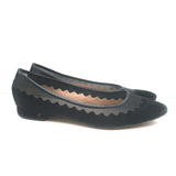 Chloe Scalloped Suede & Mesh Flats Black Size 35
