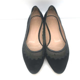 Chloe Scalloped Suede & Mesh Flats Black Size 35