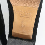 Chloe Scalloped Suede & Mesh Flats Black Size 35