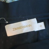 Zimmermann Whitewave Tiered Midi Skirt Black Floral Print Swiss Dot Size 0