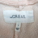 THE GREAT Cropped Floral Embroidered Sweatpants Light Pink Cotton Size 3