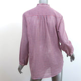 Trovata Birds of Paradis Helena Ruffle-Trim Shirt Red/Blue Mini Check Size Large