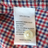 Trovata Birds of Paradis Helena Ruffle-Trim Shirt Red/Blue Mini Check Size Large