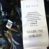 Gucci Tropical Floral Print Silk Pants Black Size 38