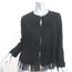 MOTHER The Welt Double Fringe Jacket Black Faux Suede Size Small