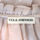 Ulla Johnson Reine Tassel Top Dusty Rose Swiss Dot Size 2 Flutter Sleeve Blouse