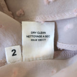 Ulla Johnson Reine Tassel Top Dusty Rose Swiss Dot Size 2 Flutter Sleeve Blouse