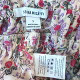 Sabina Musayev Maelys Smocked Top Floral Print Size Small Puff Sleeve Blouse