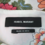 Isabel Marant Ioudy Asymmetric Long Sleeve Top Cream Floral Print Silk Size 36